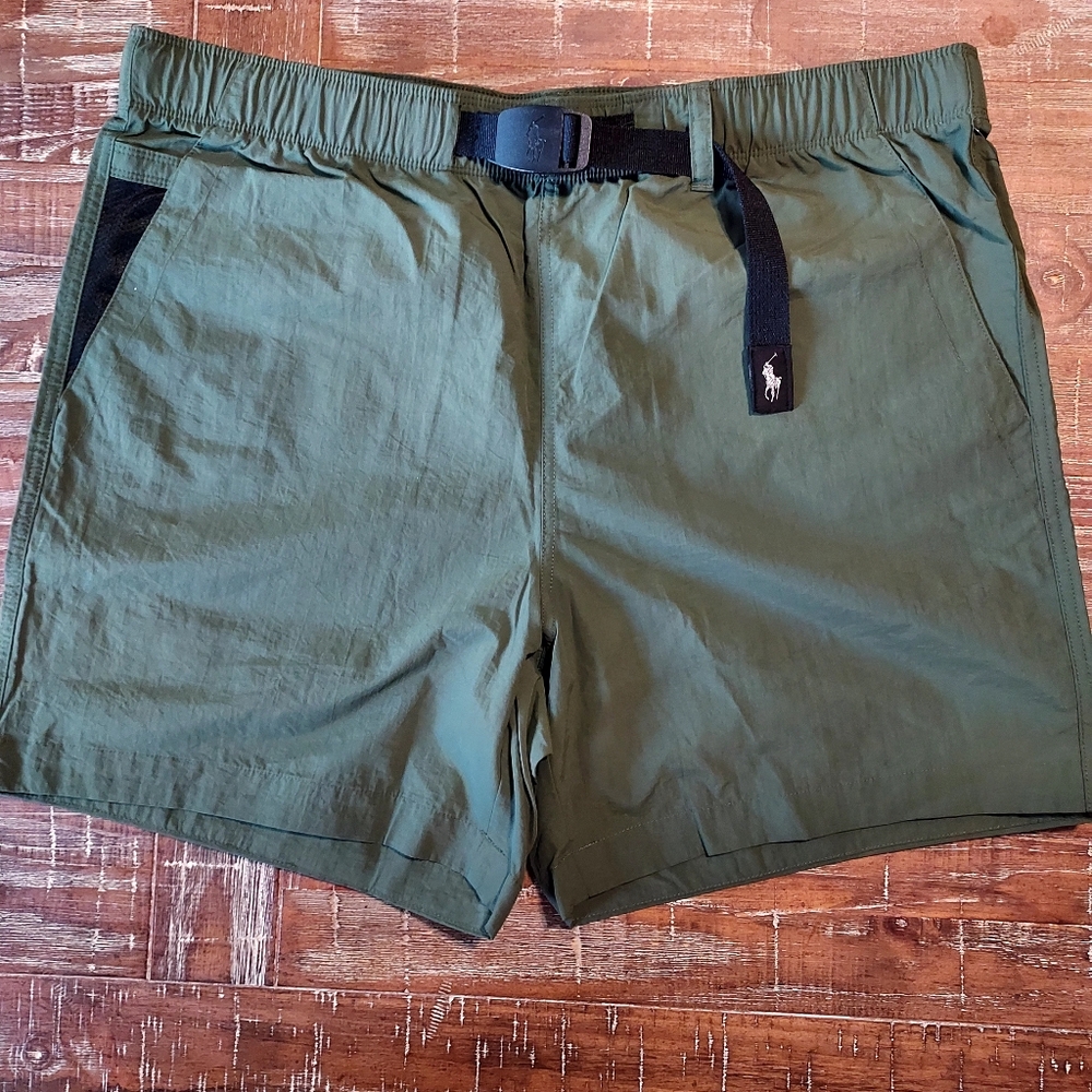 Polo Ralph Lauren NWT's Slide-Belted Elastic Waist Straight Leg Shorts Green XL - Picture 4 of 7